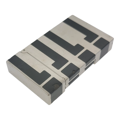 Preowned S.T. Dupont Ligne 2 Black Lacquer and Palladium Lighter, 016742