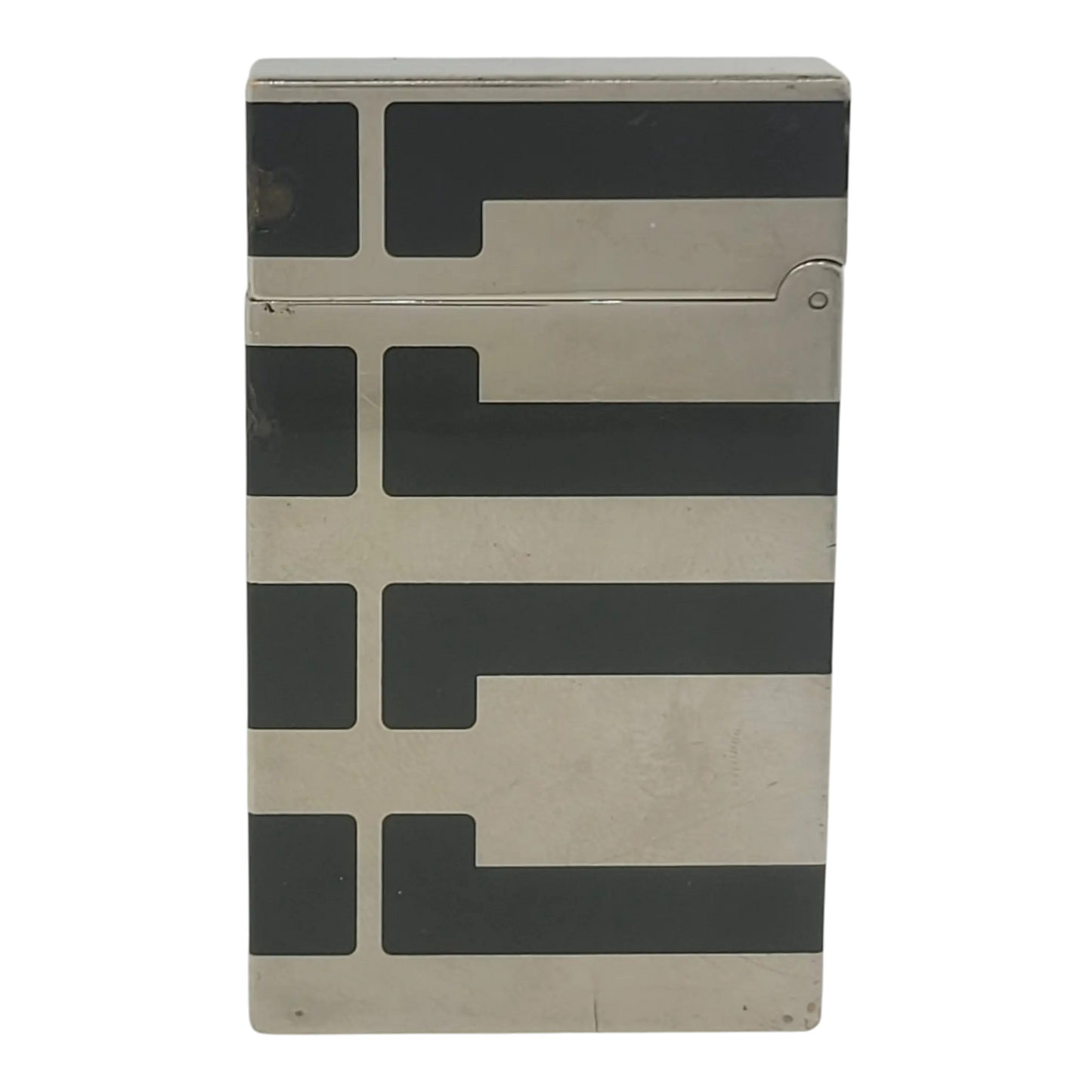 Preowned S.T. Dupont Ligne 2 Black Lacquer and Palladium Lighter, 016742