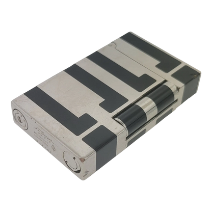 Preowned S.T. Dupont Ligne 2 Black Lacquer and Palladium Lighter, 016742