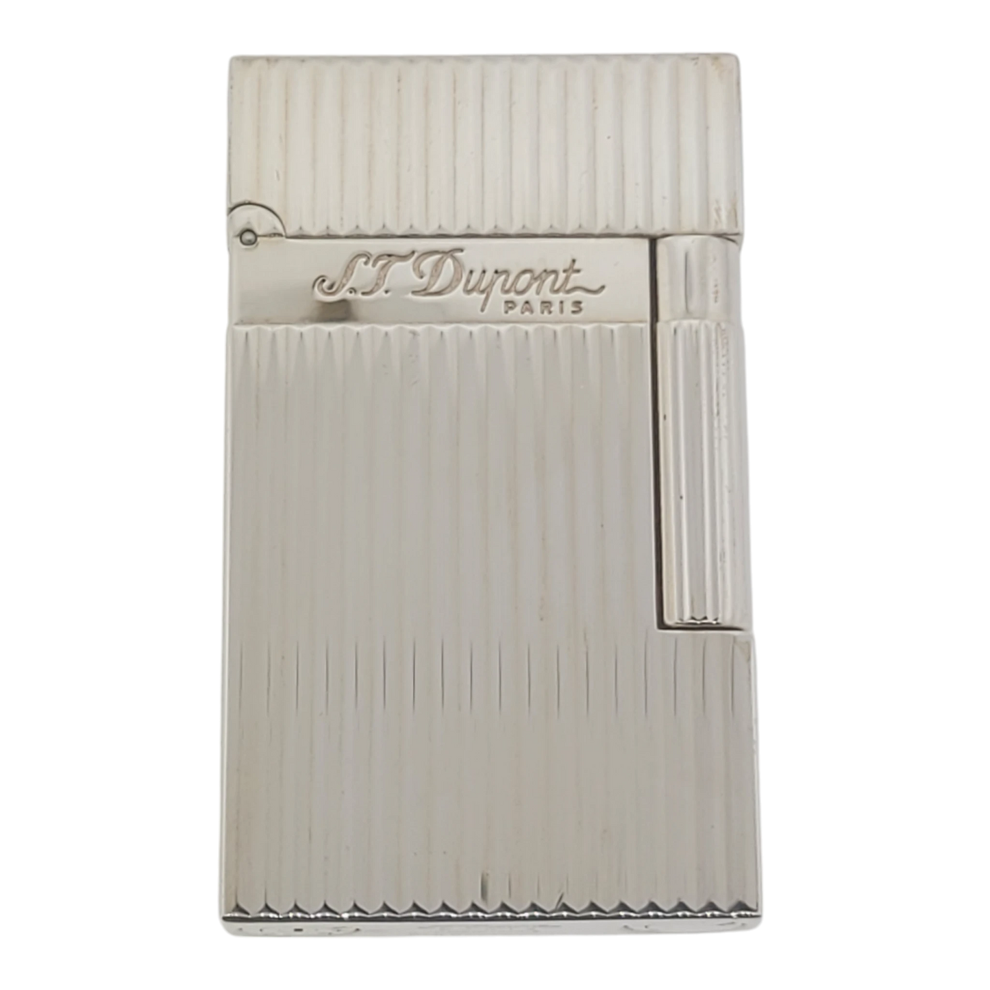 S.T. Dupont Display Model Ligne 2 Vertical Lines Silver Lighter, 016817-D3