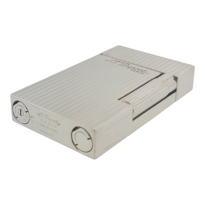 S.T. Dupont Display Model Ligne 2 Vertical Lines Silver Lighter, 016817-D3