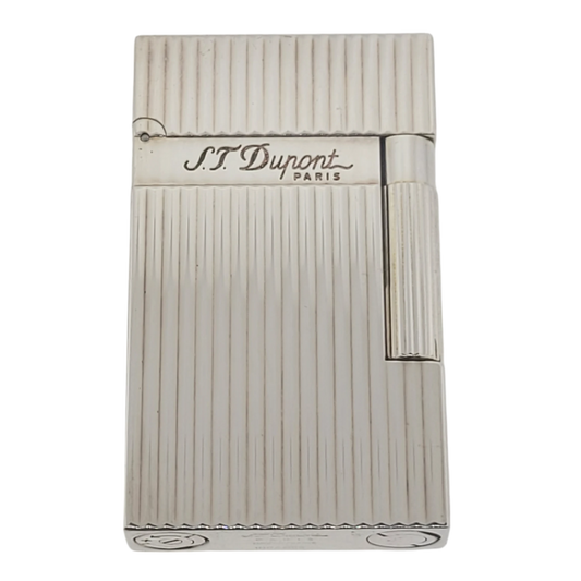 S.T. Dupont Display Model Ligne 2 Vertical Lines Silver Lighter, 016817-D4