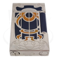 S.T. Dupont Limited Edition Casa Fenoglio luxury cigar lighter with natural orange lacquer, blue lacquer, and palladium finish. Top view 