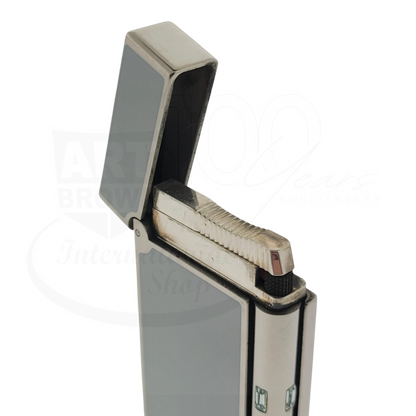 Preowned S.T. Dupont Line D Lighter Blue Lacquer & Palladium Lighter, 017679