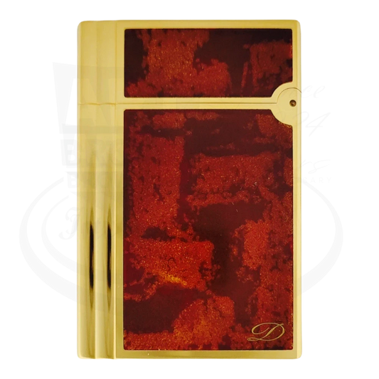 S.T. Dupont Gatsby Brown/Orange Lacquer and Gold Dust Gold Lighter, 018577