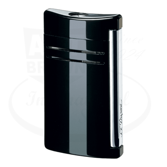 S.T. Dupont Maxijet Glossy Black Lighter 020104N chromium finish sleek black lacquer and chrome torch flame lighter
