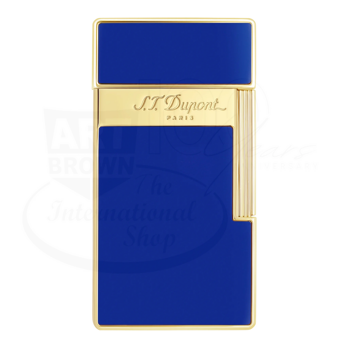 S.T. Dupont Biggy Blue Lacquer & Gold Lighter, 025005