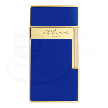 S.T. Dupont Biggy Blue Lacquer & Gold Lighter, 025005