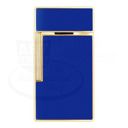 S.T. Dupont Biggy Blue Lacquer & Gold Lighter, 025005