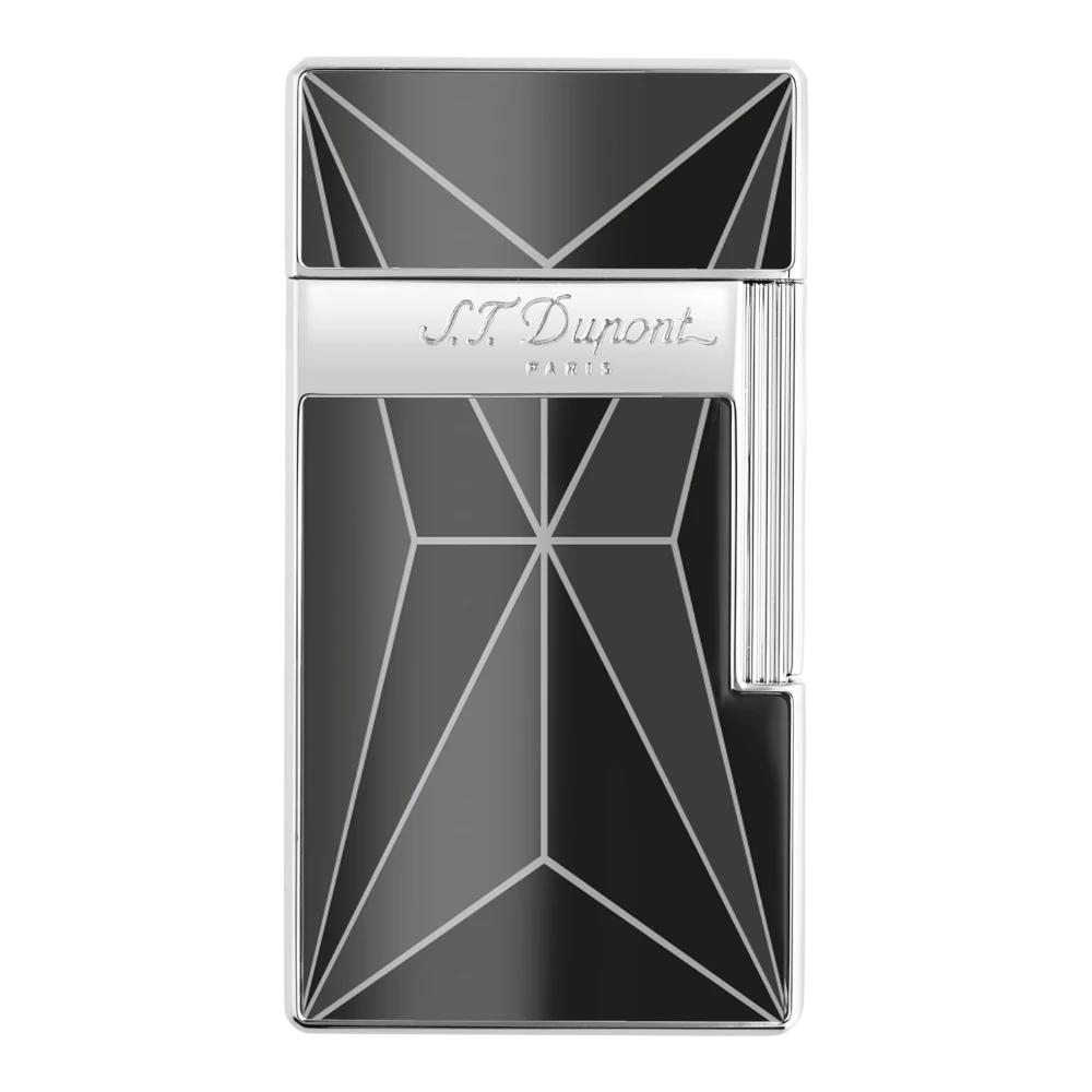 S.T. Dupont Big D Black Lacquer & Chrome Fire X Lighter, 025070 Art