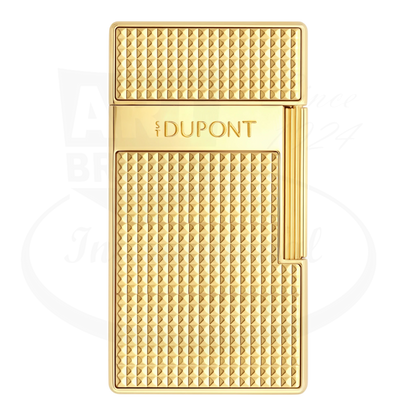S.T. Dupont Biggy Gold Diamond Head Lighter 025209 gold chrome diamond-point guilloché torch flame lighter compact design