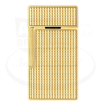 S.T. Dupont Biggy Gold Diamond Head Lighter 025209 gold diamond-point guilloché chrome compact design