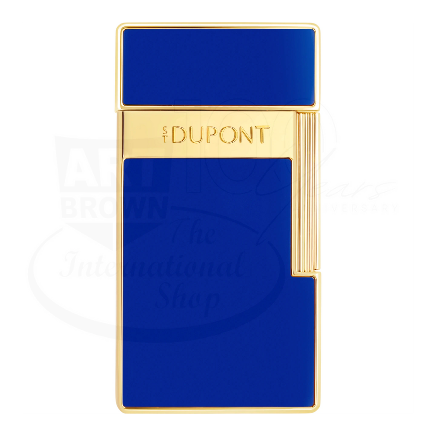 S.T. Dupont Biggy Blue Lacquer & Gold Lighter, 025225