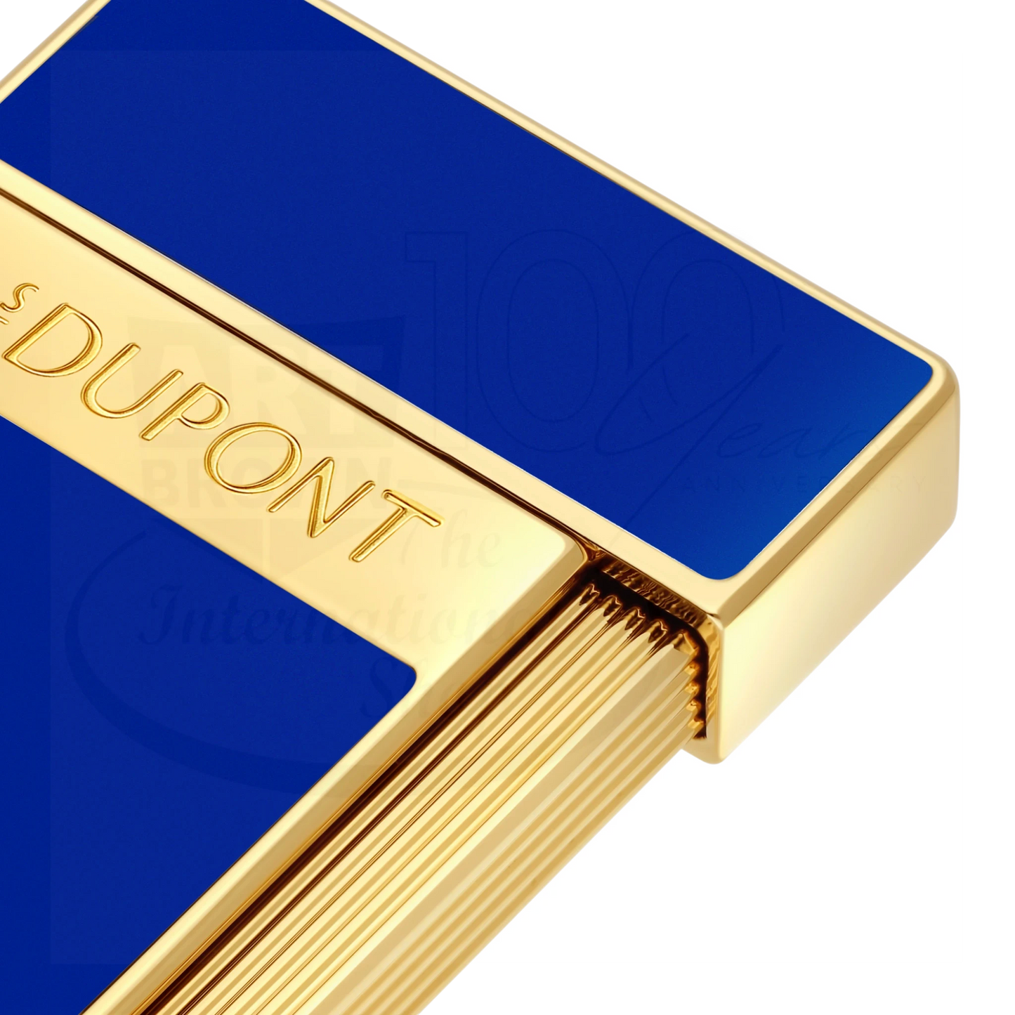 S.T. Dupont Biggy Blue Lacquer & Gold Lighter, 025225