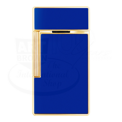 S.T. Dupont Biggy Blue Lacquer & Gold Lighter, 025225