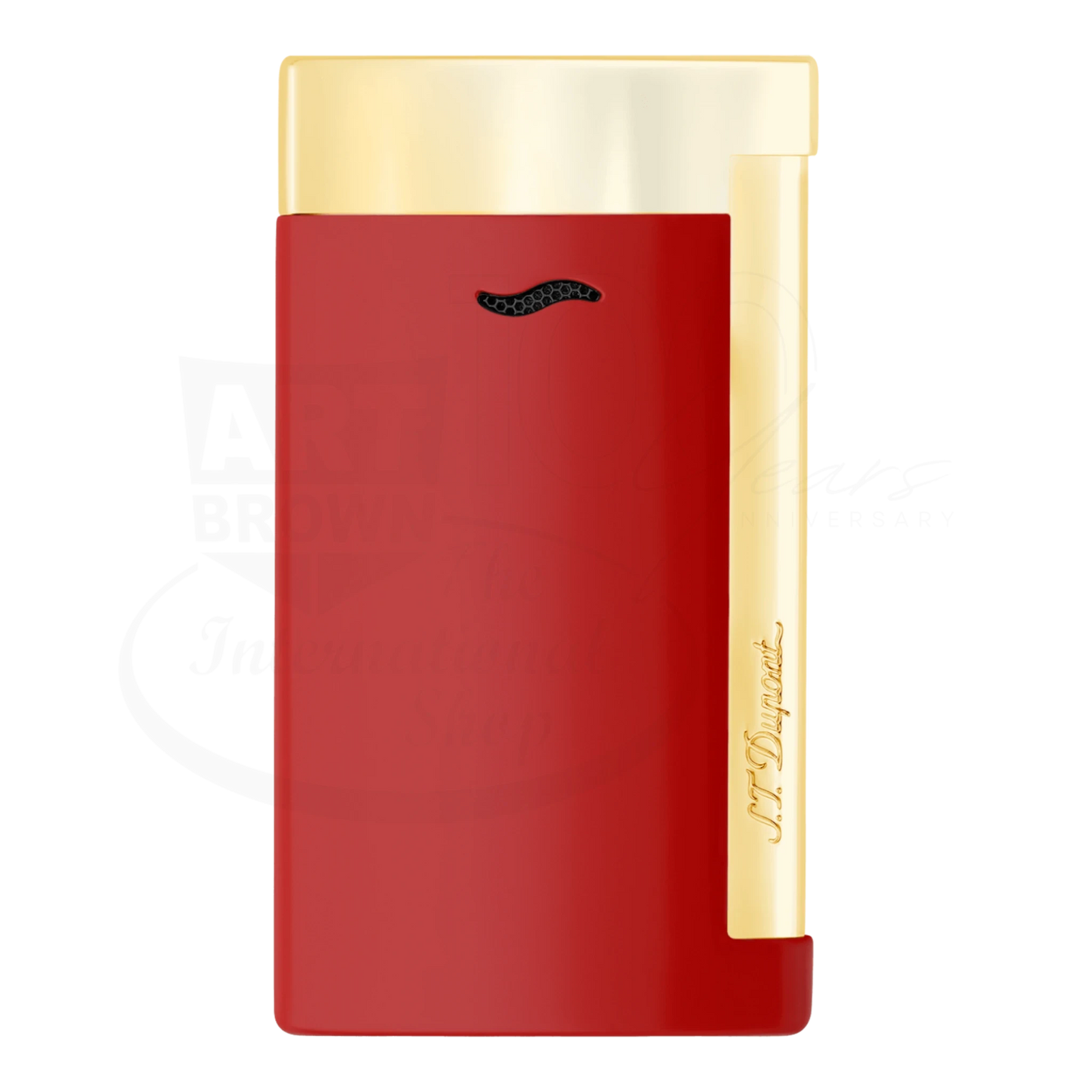 S.T. Dupont Slim 7 Burgundy and Golden Finish Lighter, 027774, metal body, slim 7mm thick, gallery 3 square shot
