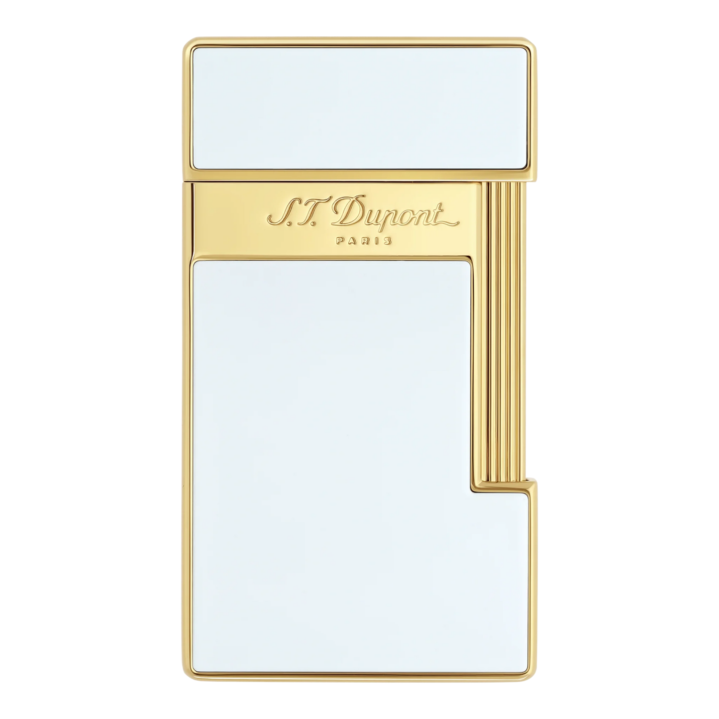 S.T. Dupont Slimmy White Lacquer & Gold Lighter, 028004