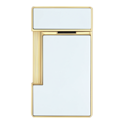 S.T. Dupont Slimmy White Lacquer & Gold Lighter, 028004