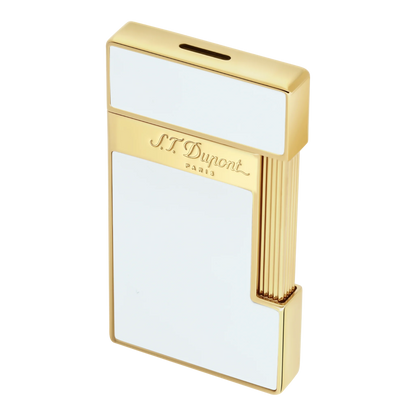 S.T. Dupont Slimmy White Lacquer & Gold Lighter, 028004