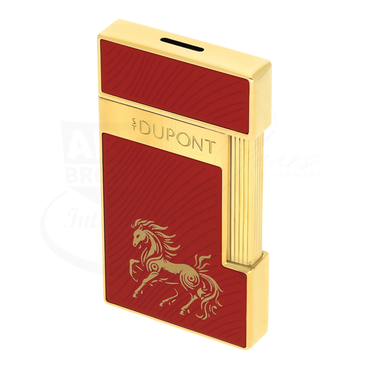 S.T. Dupont Limited Edition Slimmy Year of The Horse Red & Gold Lighter, 028080, gold metal with red enamel and horse engraving, gallery 3
