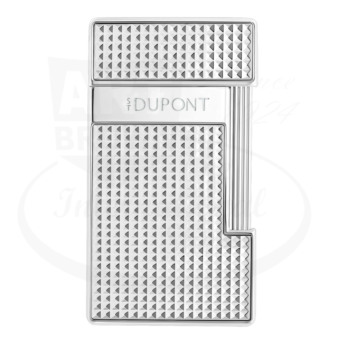 S.T. Dupont Slimmy Chrome Diamond Head Lighter 028120 chrome metal lighter with textured diamond pattern design