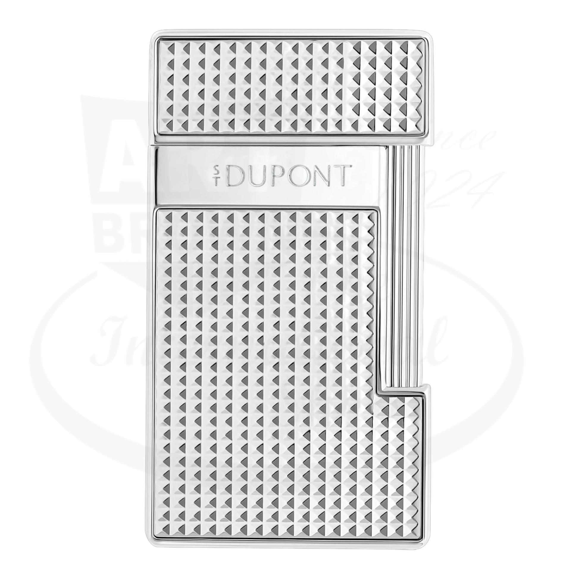 S.T. Dupont Slimmy Chrome Diamond Head Lighter 028120 chrome metal lighter with textured diamond pattern design