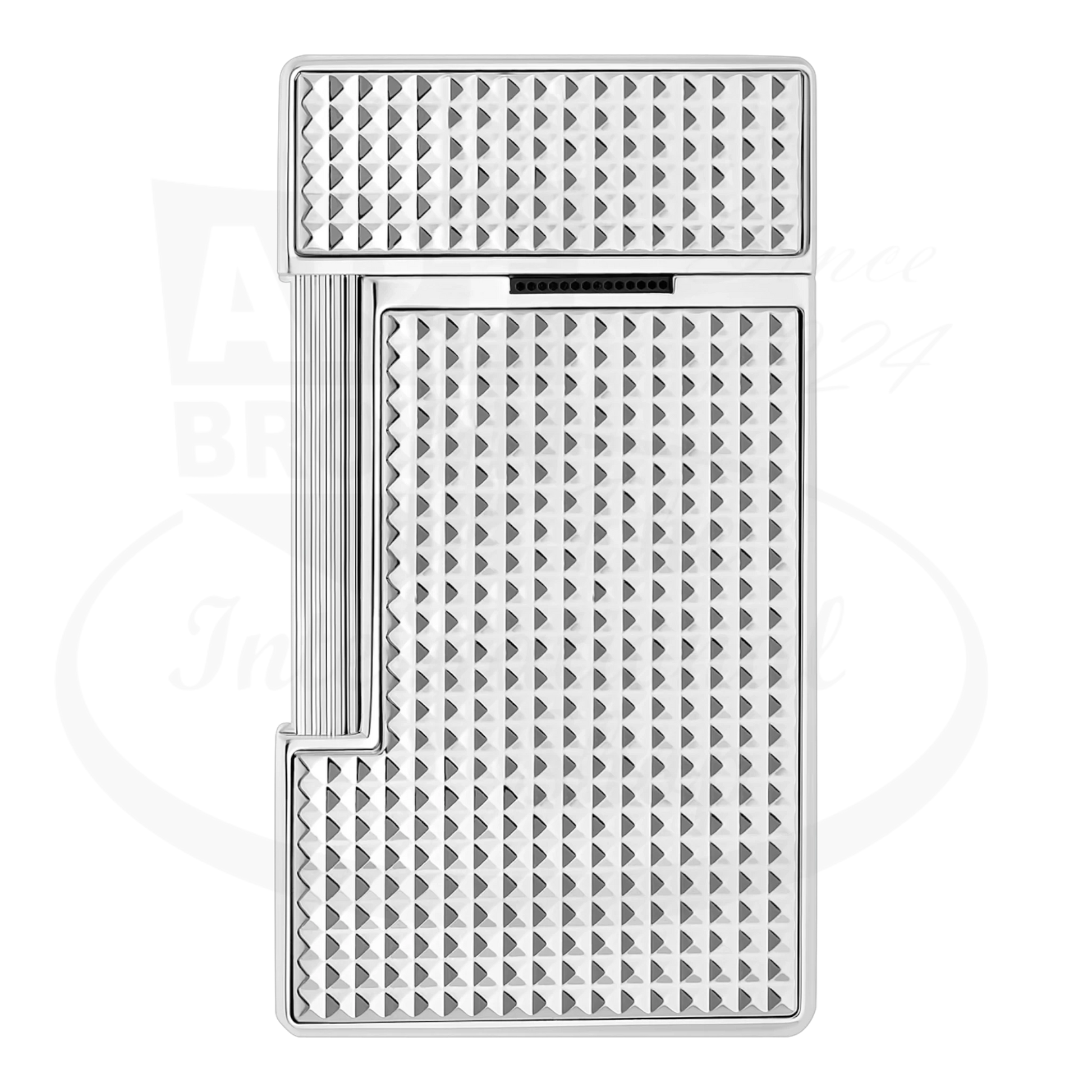 S.T. Dupont Slimmy Chrome Diamond Head Lighter 028120 chrome metal with textured diamond pattern rectangular slim design