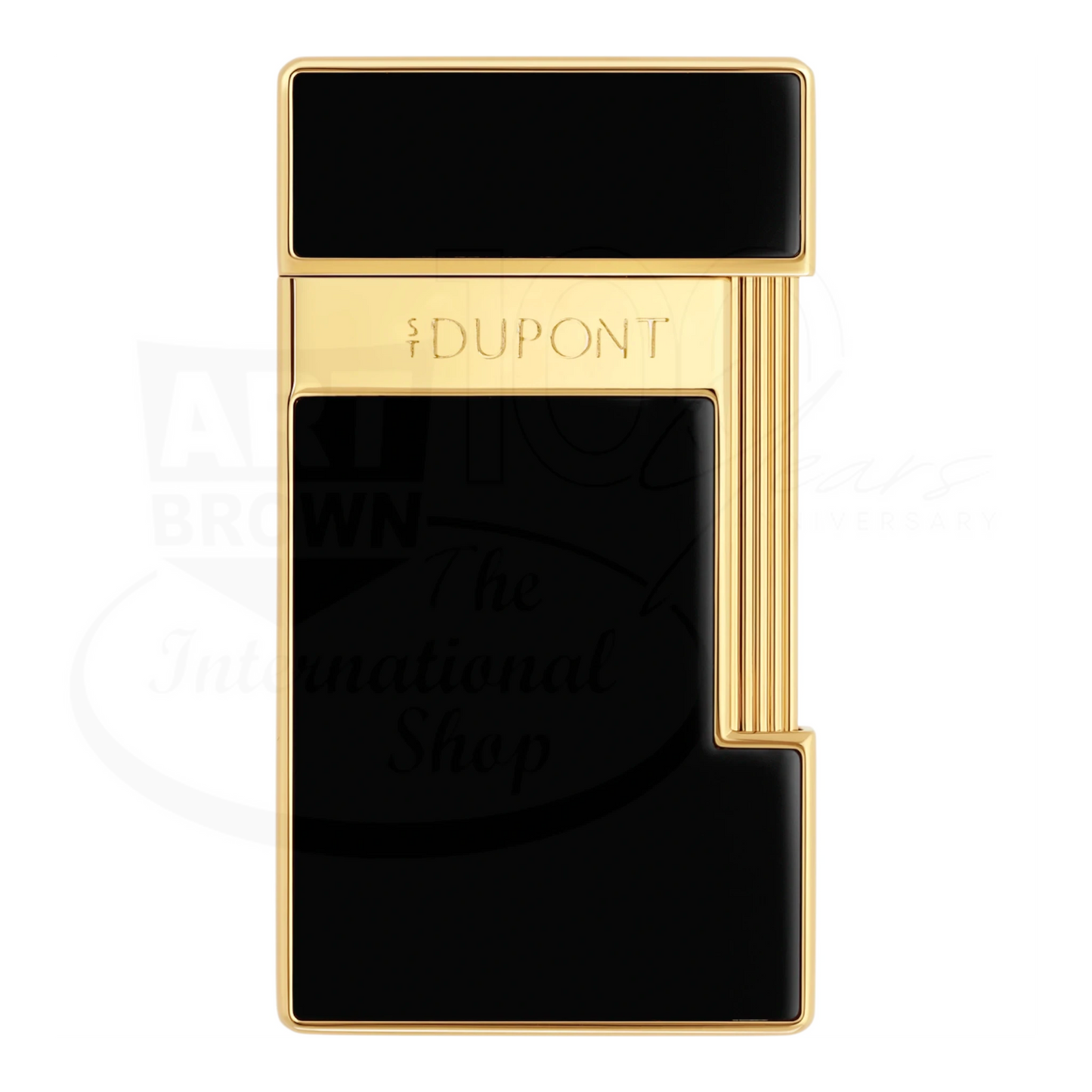 S.T. Dupont Slimmy Black Lacquer & Gold Lighter, 028222