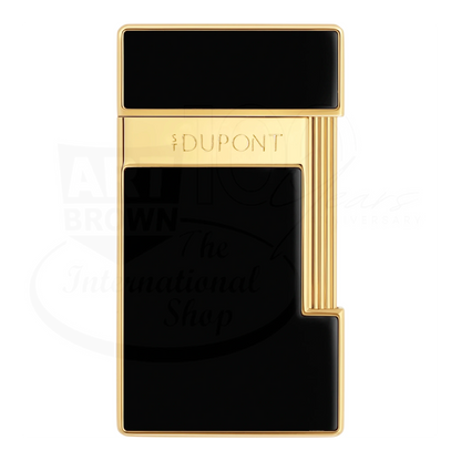 S.T. Dupont Slimmy Black Lacquer & Gold Lighter, 028222