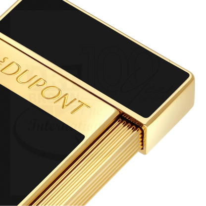 S.T. Dupont Slimmy Black Lacquer & Gold Lighter, 028222