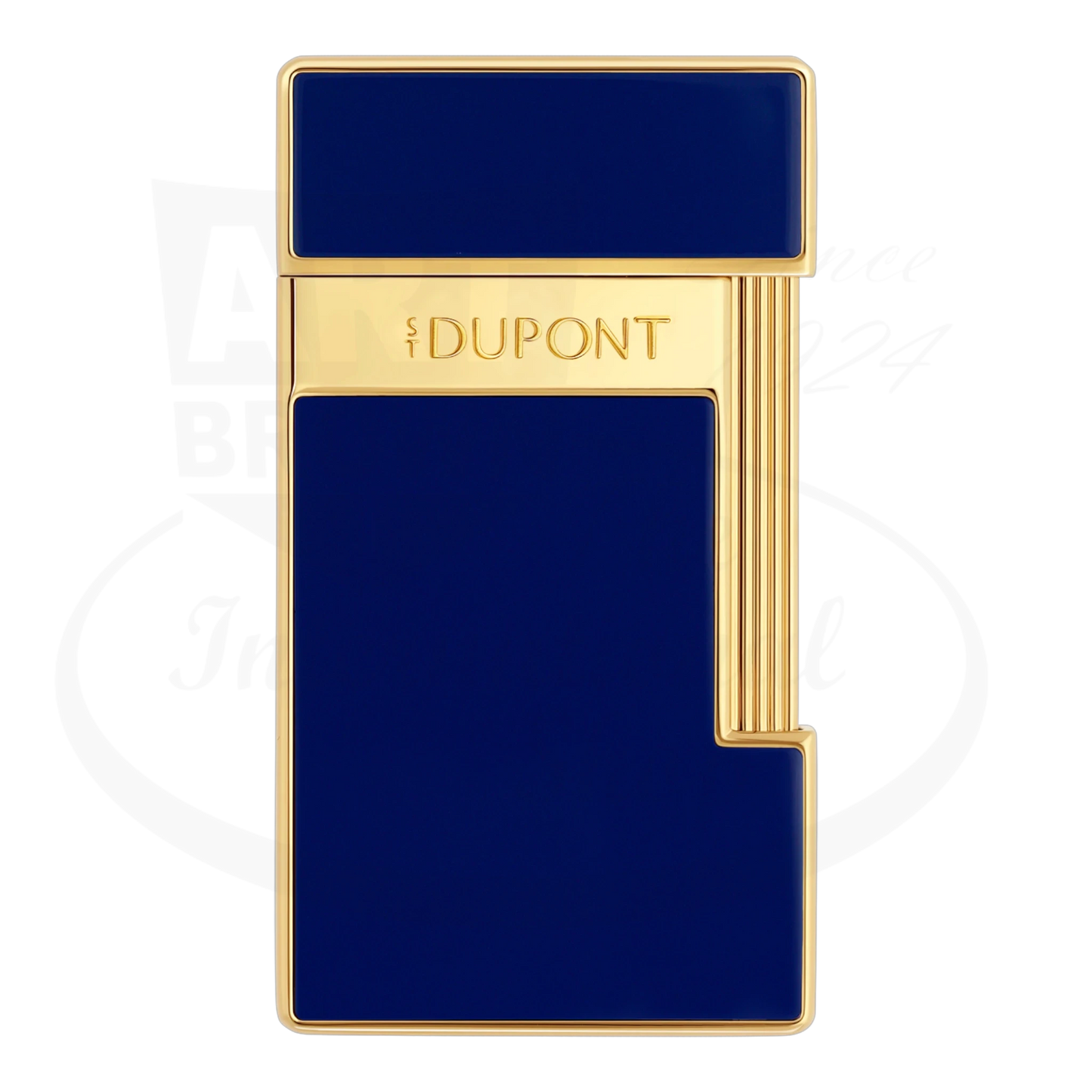 S.T. Dupont Slimmy 028225 lacquer and gold slim rectangular blue and gold luxury lighter