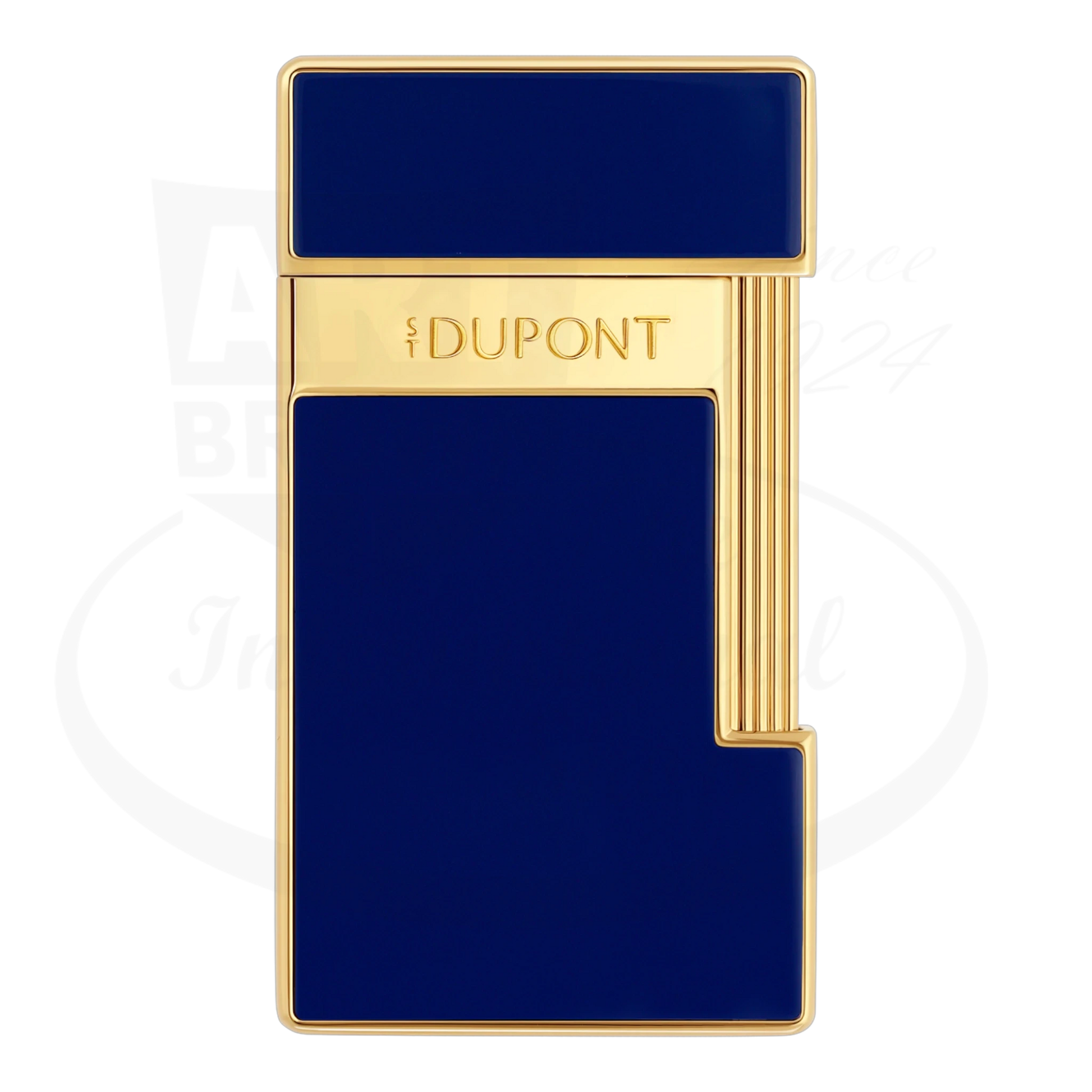 S.T. Dupont Slimmy 028225 lacquer and gold slim rectangular blue and gold luxury lighter