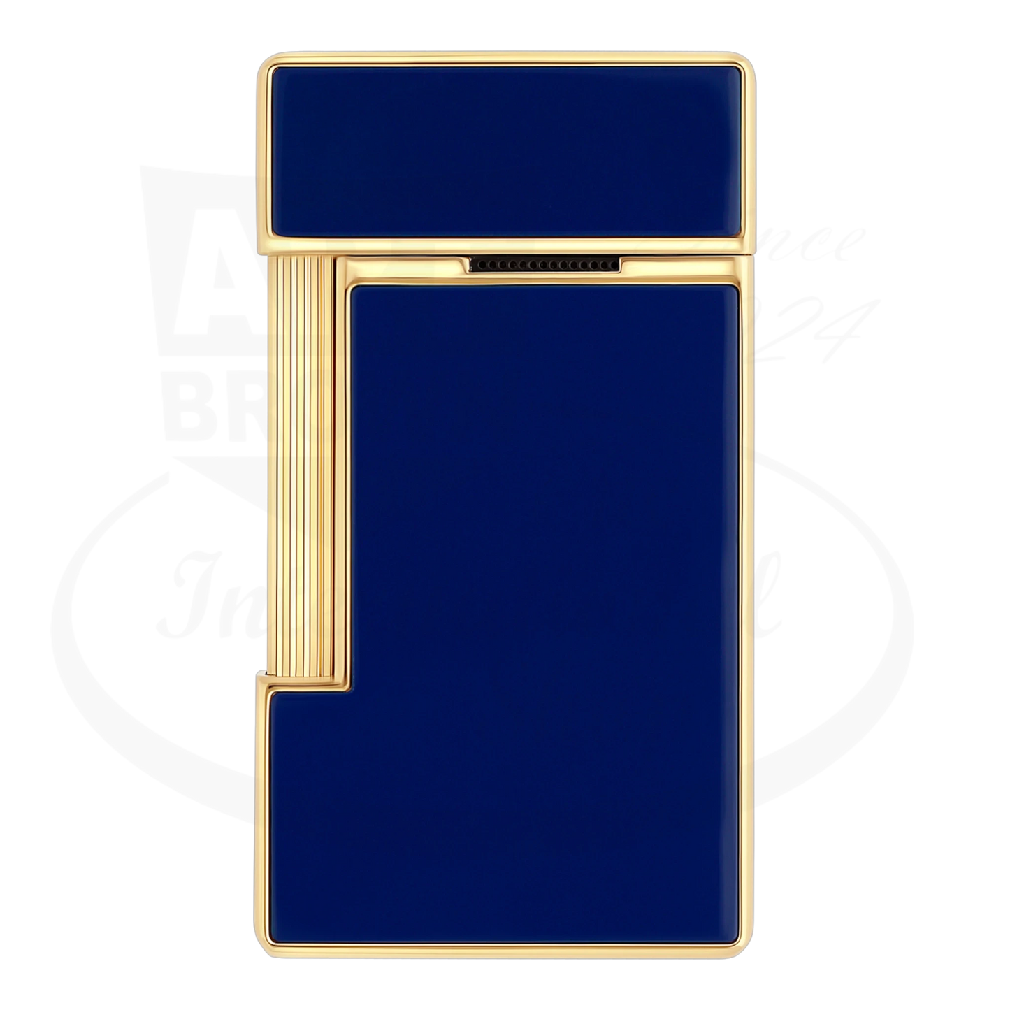 S.T. Dupont Slimmy 028225 lighter blue lacquer and gold slim rectangular metal design