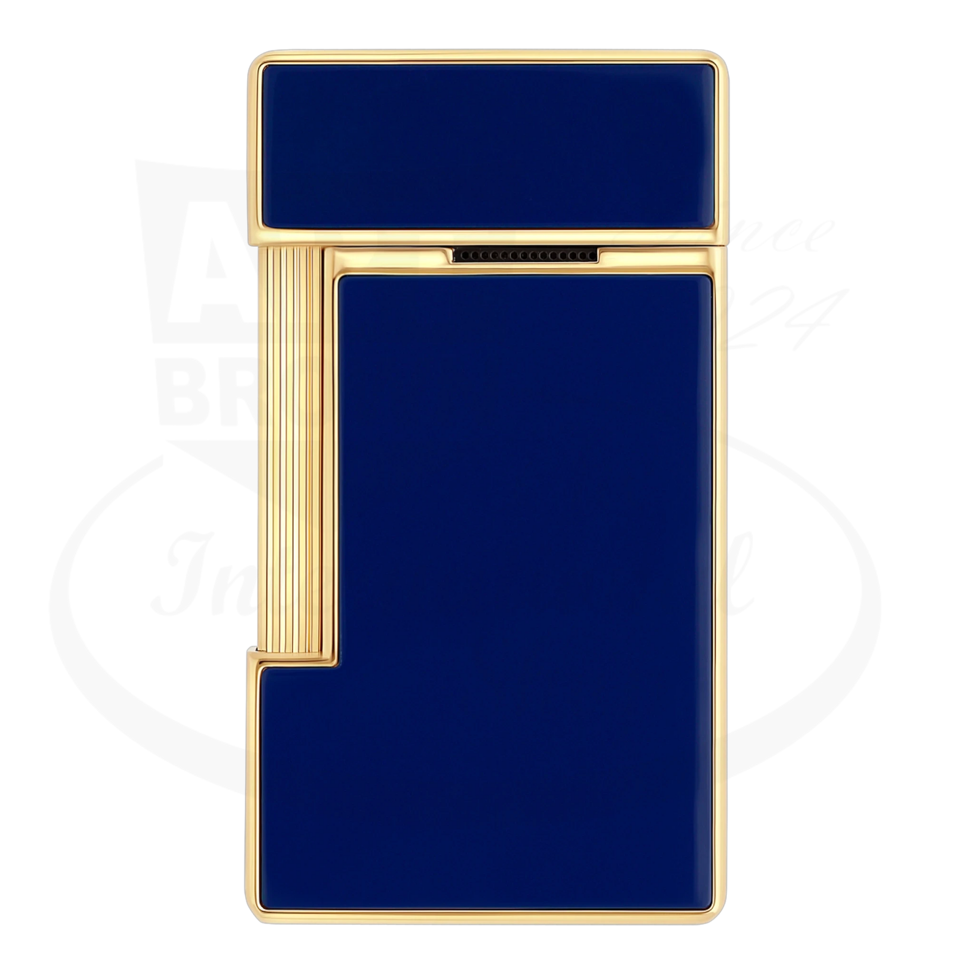 S.T. Dupont Slimmy 028225 lighter blue lacquer and gold slim rectangular metal design