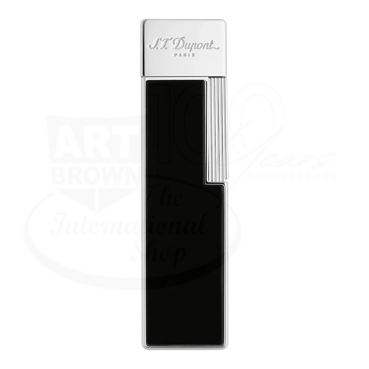 S.T. Dupont Twiggy Chrome & Shiny Black Lacquer Lighter, 030001