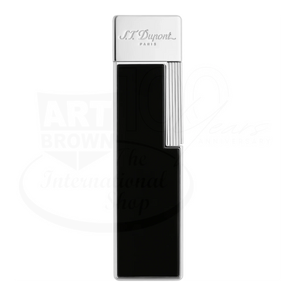S.T. Dupont Twiggy Chrome & Shiny Black Lacquer Lighter, 030001