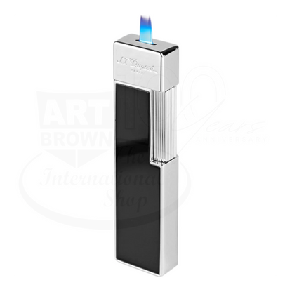 S.T. Dupont Twiggy Chrome & Shiny Black Lacquer Lighter, 030001
