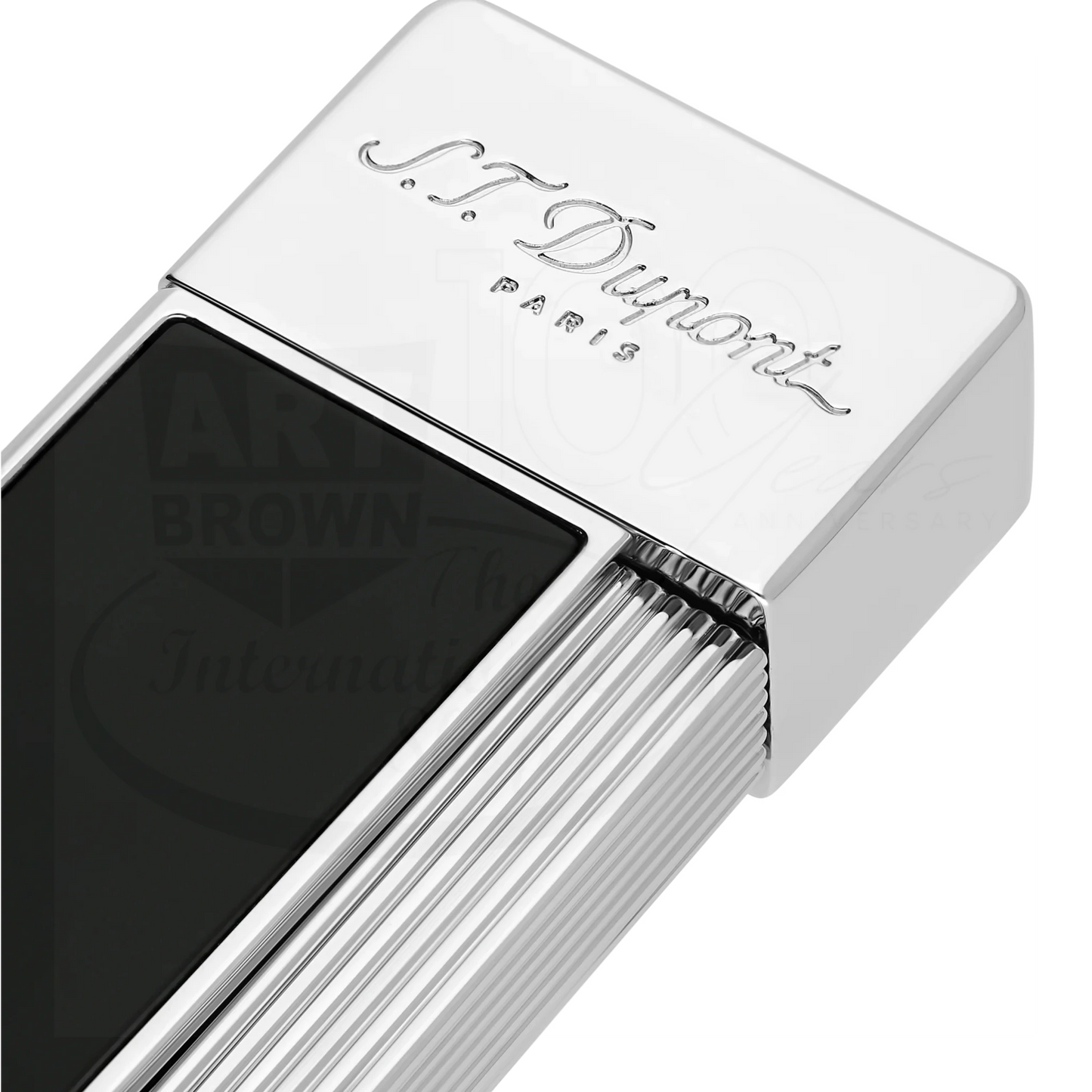 S.T. Dupont Twiggy Chrome & Shiny Black Lacquer Lighter, 030001