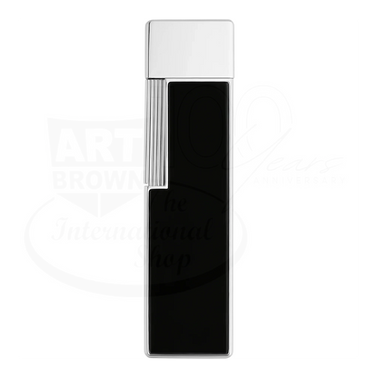 S.T. Dupont Twiggy Chrome & Shiny Black Lacquer Lighter, 030001
