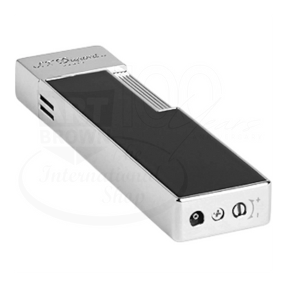 S.T. Dupont Twiggy Chrome & Shiny Black Lacquer Lighter, 030001