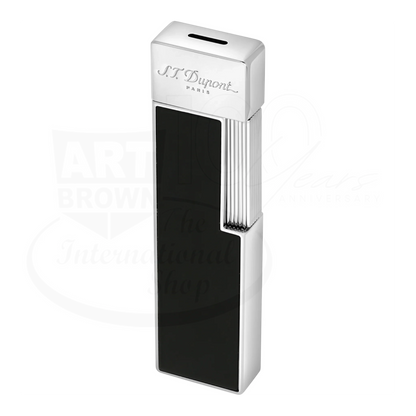 S.T. Dupont Twiggy Chrome & Shiny Black Lacquer Lighter, 030001