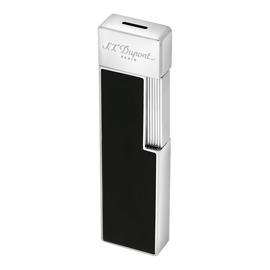 S.T. Dupont Twiggy Chrome & Shiny Black Lacquer Lighter, 030001