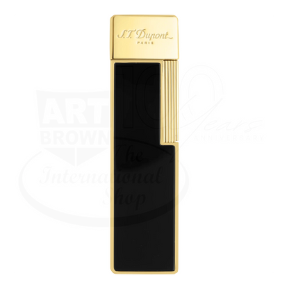 S.T. Dupont Twiggy Shiny Black Lacquer & Gold Lighter, 030002