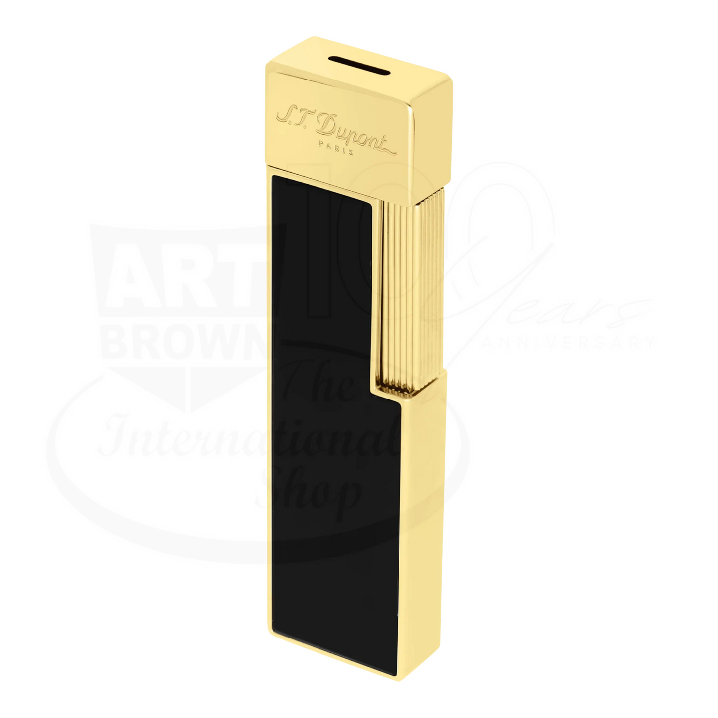 S.T. Dupont Twiggy Shiny Black Lacquer & Gold Lighter, 030002