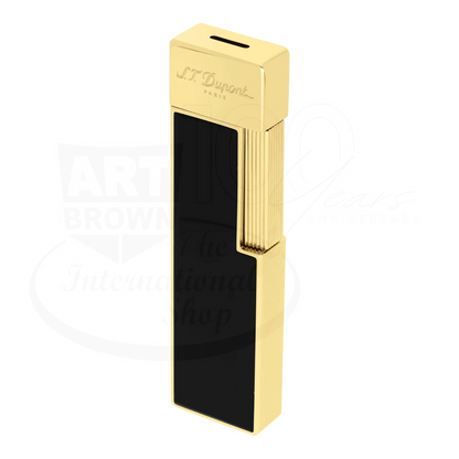 S.T. Dupont Twiggy Shiny Black Lacquer & Gold Lighter, 030002