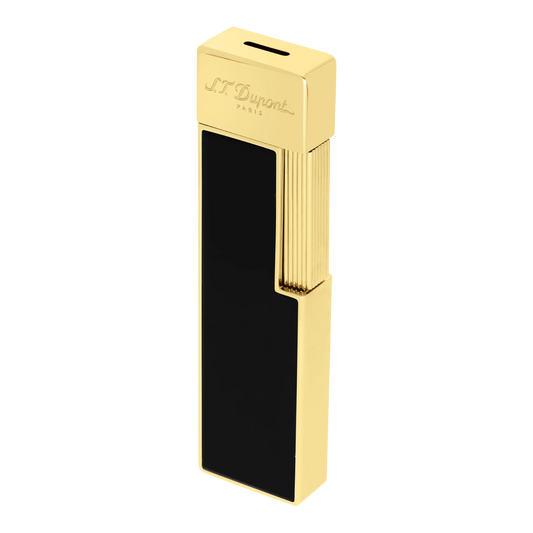 S.T. Dupont Twiggy Shiny Black Lacquer & Gold Lighter, 030002