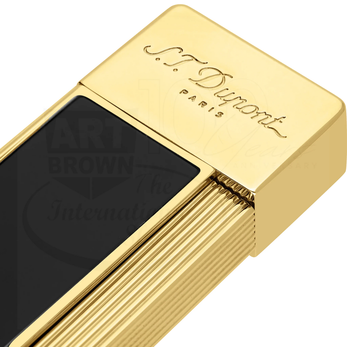 S.T. Dupont Twiggy Shiny Black Lacquer & Gold Lighter, 030002