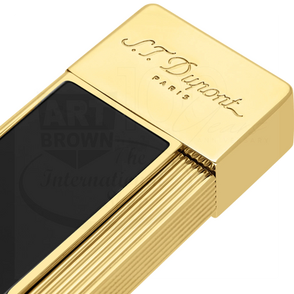 S.T. Dupont Twiggy Shiny Black Lacquer & Gold Lighter, 030002
