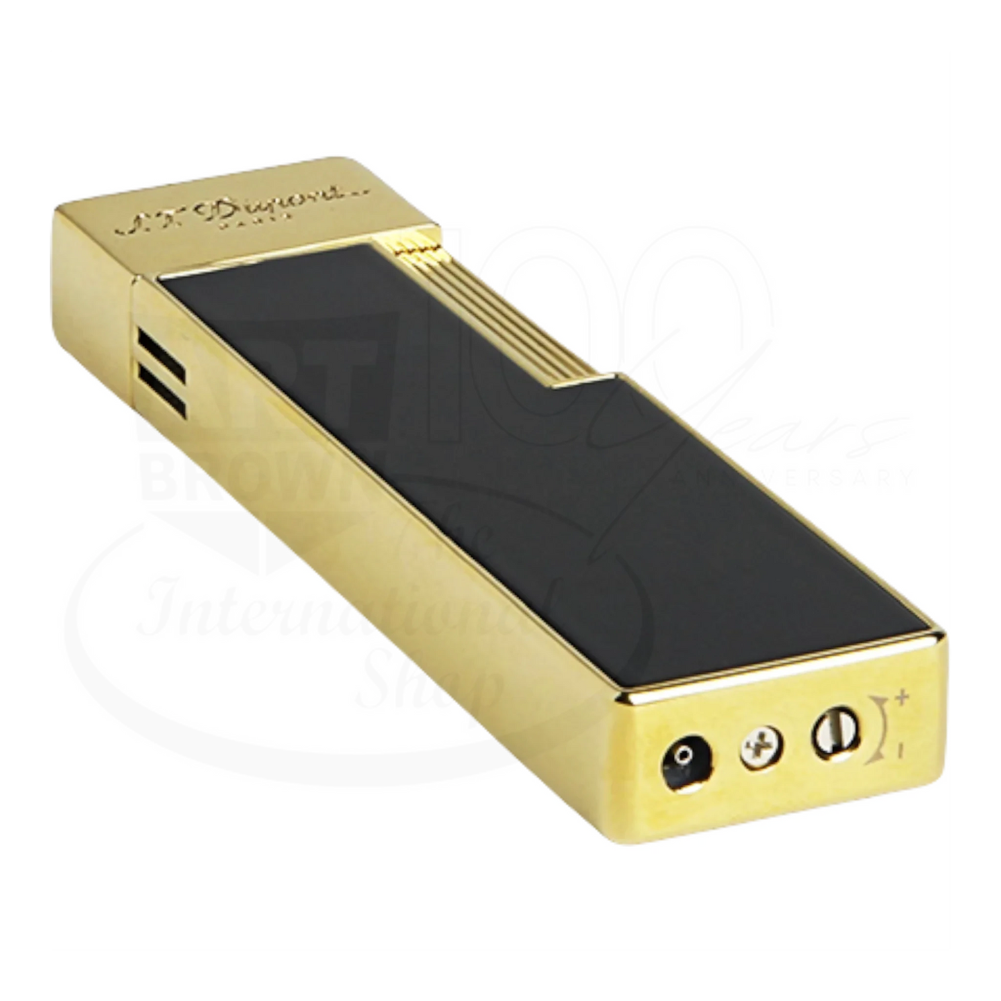 S.T. Dupont Twiggy Shiny Black Lacquer & Gold Lighter, 030002