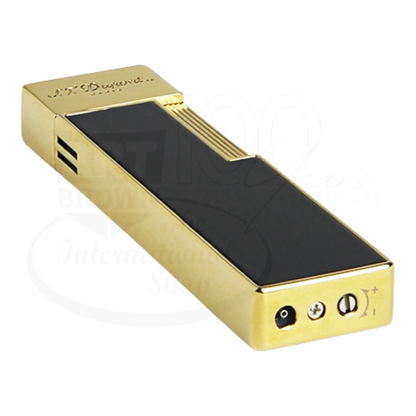 S.T. Dupont Twiggy Shiny Black Lacquer & Gold Lighter, 030002